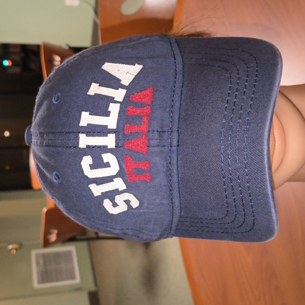 Sicilia Italia Embroidered Letters Strap-on Hat Cap Size 58